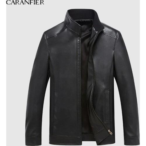 CARANFEIR Winter Mens Genuine Leather Jackets Brand Real 100% Sheepskin Coat Jaqueta Couro Male Genuine Leather Jacket for Men