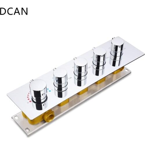 DCAN High Quality Shower Valves 4 Ways Wall Mounted High Flow Shower Mixer Controller Thermostatic Bathroom Shower Valve