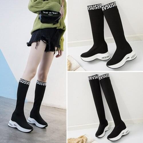 Elastic Over The Knee Boots Women Socks Black Boots Long Thigh High Slim Knitting Boots Sneakers Platform Designer Shoes