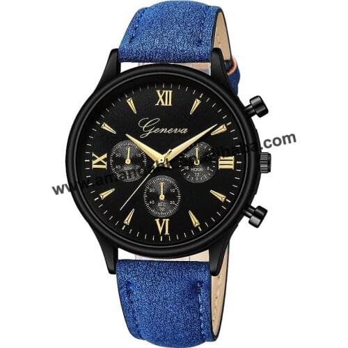 Hot sale geneva 644 design leather bracelet watch man woman casual sport wristwatch summer women dress leather watches