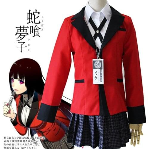 Jabami Yumeko Cosplay Compulsive Gambler Yumeko Costume Halloween Woman Party Costumes School Uniform Halloween