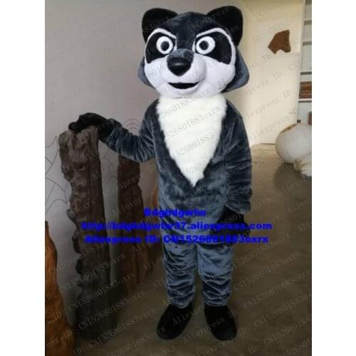 Grey Raccoon Racoon Procyon Lotor Mascot Costume Adult Cartoon Character Outfit Pedestrian Street Gather Ceremoniously zx1548