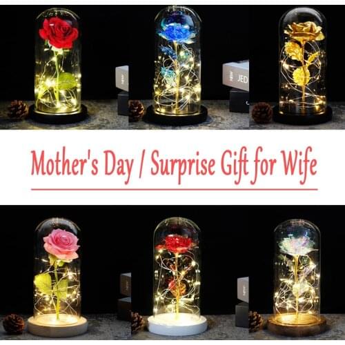 Valentines Day Creative Gift Rose Lasts Forever Love Wedding Decor Lover Lighting Rose