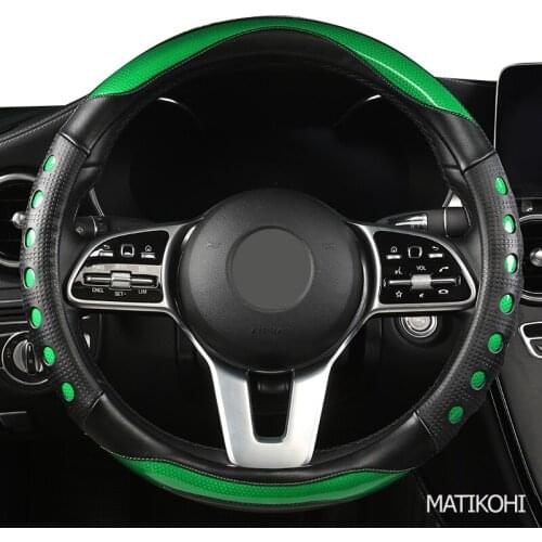 MATIKOHI Carbon Fiber Leather Car Steering Wheel Cover For BORGWARD BX5 BX6 BX7 BXI7