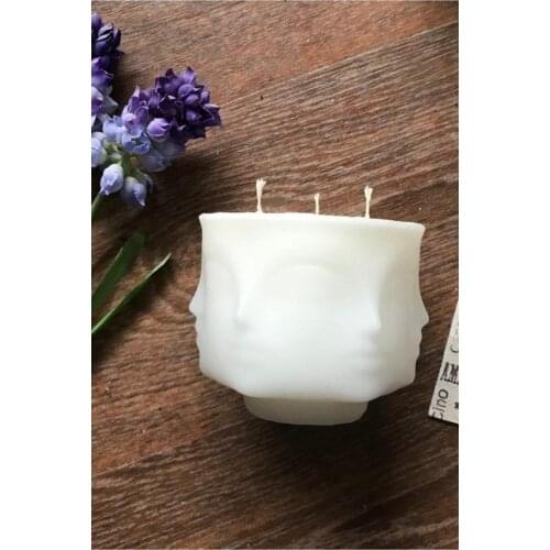 Multi Face Sculpture Candle 13 cm by 11 cm Large Candle Home And Gift Products Romantic Christmas Candles