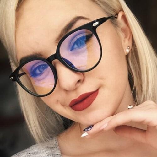 Fashion Women Transparent Glasses Anti Blue Light glasses Frame Vintage Round Clear Lens Glasses Optical Men Spectacle Frames