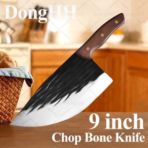 9 Inch Butcher Knife Stainless Steel Bone Chopping Damascus Professional Handmade Chef Knife Cleaver Bone