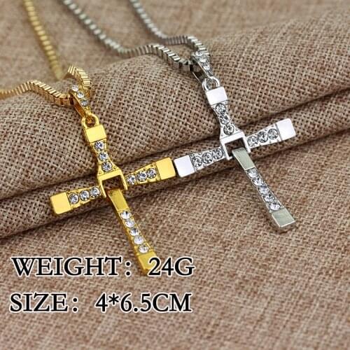 Hot Movie The Fast and the Furious 8 Cross Pendant Necklace Hard Gas Actor Dominic Toretto Men Gift For Your Boyfriend