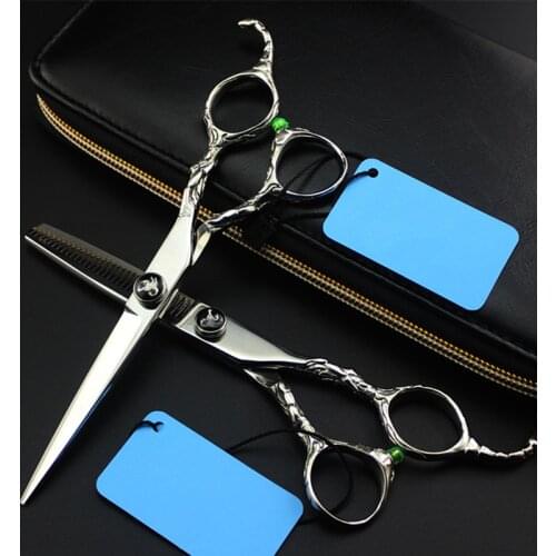 Professional japan 440c 6 inch scorpion hair scissors cutting barber makas haircut scissor thinning shears hairdressing scissors