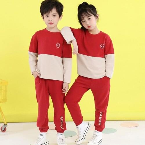 Kids Boys Patchwork Clothes Sets Girls Tracksuit 2 Pieces Cotton Fashion Casual Teens Sports Suit New Autumn Childrens Outfits