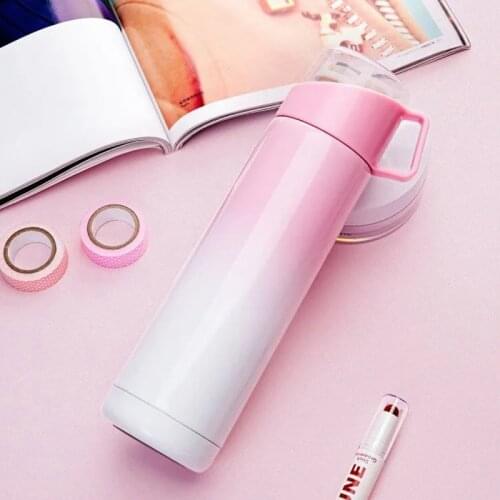 Gradient Color Thermos Cup Student Vacuum Flask 304 Stainless Steel Thermal Cup Coffee Bottle Travel Water Bottle 350/500ml