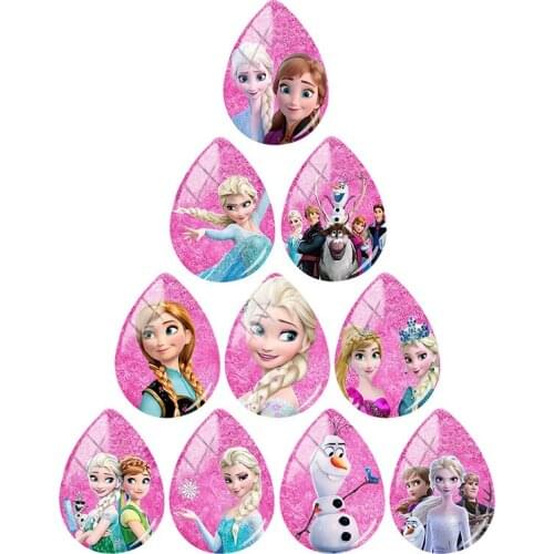 Disney Princess pattern 18x25mm handmade teardrop drop-shaped glass cabochon dome flat back jewelry production result