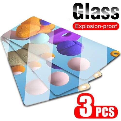 3PCS Tempered Glass For Samsung Galaxy A21S A21 A22 A32 A42 A52 A72 A12 A11 31 41 51 71 A01 Core Screen Full Cover HD Film Sklo
