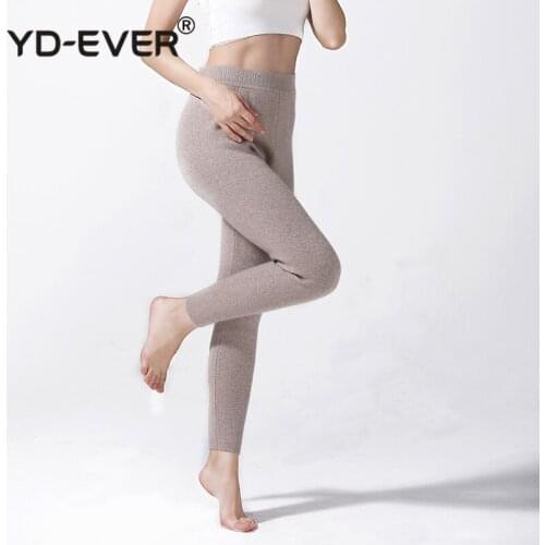 Women Leggings 100% Cashmere Pants Knitwear Winter New Fashion Legging High Quality Girls Thick Pure Pashmina Knitted Trousers