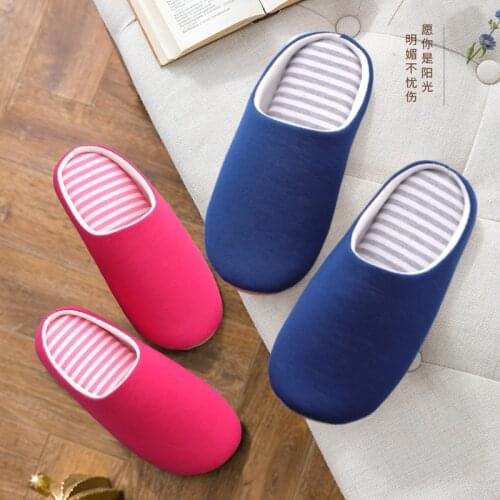 Wholesale Winter Solid Color Women Slippers Quiet Home Bedroom Cotton Warm Plush Fur Slippers Japanese Couples House Slippers