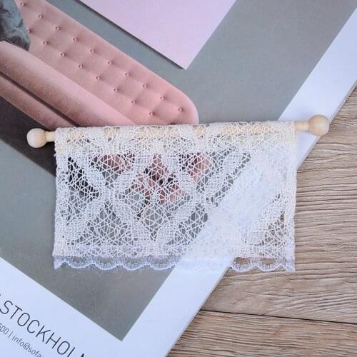 1pc Miniature Doll House lace Curtains Dollhouse Miniatures 1:12 Accessories Furniture DIY Doll House Decoration window valance
