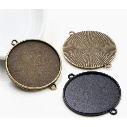 10pcs 30mm Inner Size Antique Bronze And Black Colors Classic Style Cabochon Base Setting Charms Pendant