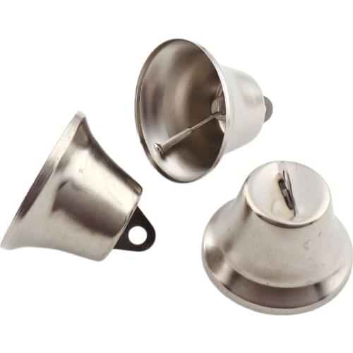 10pcs Silver Iron Vacuum Christmas Open Jingle Bells Pendant Handmade Party DIY Crafts Accessories