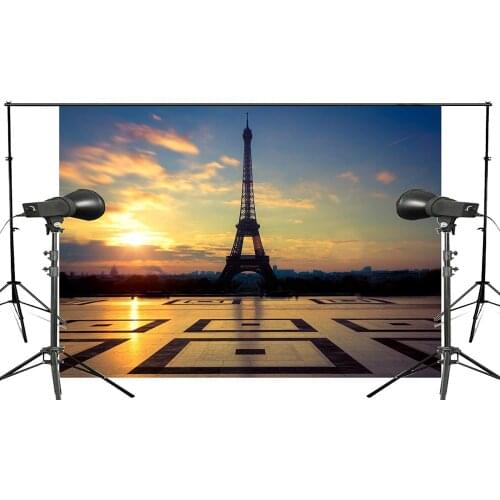 150x220cm Beautiful Famous French Landmarks in the evening Photography Background Eiffel Tower Backdrop Wedding Landscape