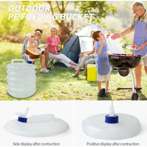 2021 Outdoor PE Telescopic Bucket Folding Bucket With Faucet Car Food Grade Camping Drinking Water Bag Camp Cooking Supplies