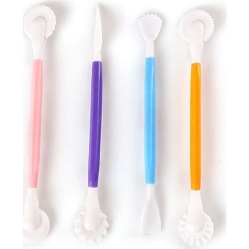 4 Pcs Clay Tool 8 Patterns Fondant Baking Craft Tools Flower Decor Pen Pastry Carving Cutter Modelling Tools