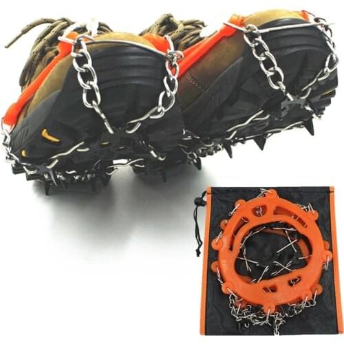 8 Teeth Ice Snow Crampons Anti-Slip Climbing Gripper Shoe Covers Spike Cleats Stainless Steel Snow Skid Shoe Cover Crampon