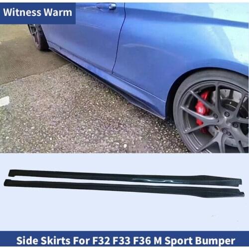 Carbon Fiber Car Side Skirts apron For BMW F32 F33 F36 M Sport Bumper 420i 428i 435i Only 2013 - 2020 2PCS side Lip Splitters