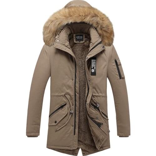 VELVET Winter Parka With Hood 2021 Casual Black Green Jacket Mens Windbreaker Warm Padded Overcoat Coats