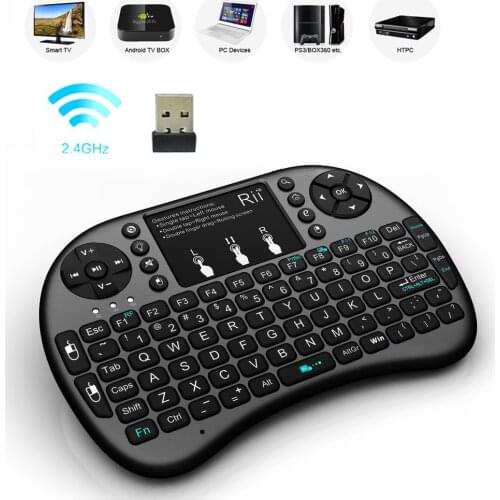 Rii Mini i8+ Mini 2.4Ghz Wireless Backlight Keyboard Gaming With Touchpad For Google Android Smart TV Box IPTV HTPC PS3 Pad