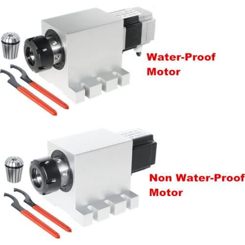 CNC Harmonic drive reducer 4th A Rotary axis with ER32 chuck Speed reducing ratio 50:1 for cnc milling machine cnc router