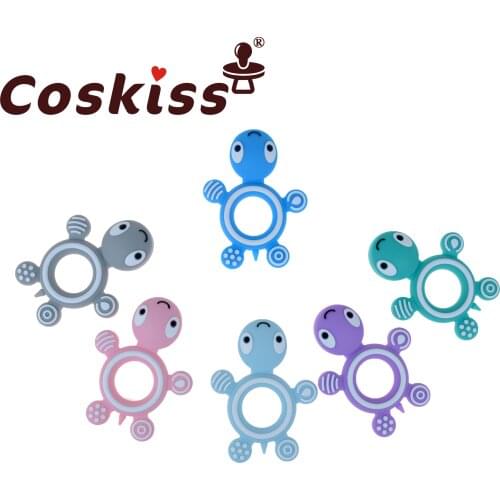 Coskiss Cute Silicone Tortoise 1pcs Piece DIY Beads Bisphenol A non-Silicon Molar Molar Animal Toy Silicone Molar Care Pendant