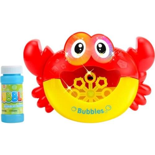 Baby Bubble Maker Crab Bath Toy Plastic Electric Cartoon Light Music Funny Washing Toy Blower Bubble water Machine for Toddler K