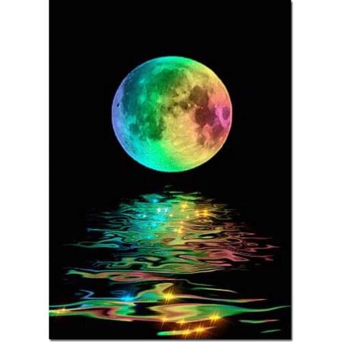 Diamond embroidery landscape moon full square round DIY 5D Diamond painting Cross Stitch Mosaic Pasting images home Decorative