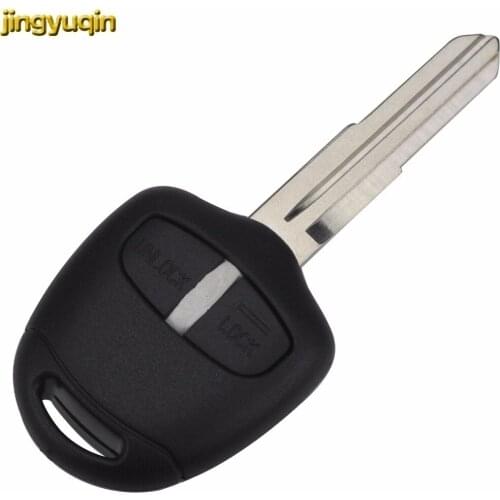 Jingyuqin 10pcs 2 Buttons Car Key Shell for Mitsubishi Lancer Evolution Grandis Outlander Remote Case Fob Cover With Right Blade