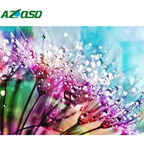 AZQSD 5D DIY Diamond Painting Dandelion Rhinestones Picture Diamond Embroidery Flower Kits Mosaic Home Decoration Gifts
