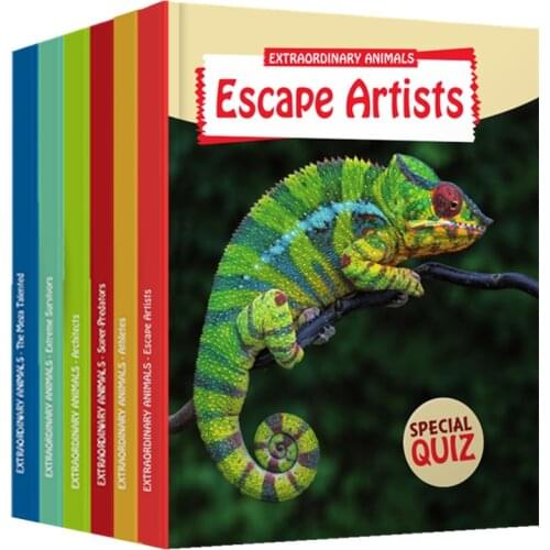 6PCS/SET Extraordinary Animals Encyclopedia National Geographic Level Images Picture Book Kids Age 3-12 Reading Hard Cover