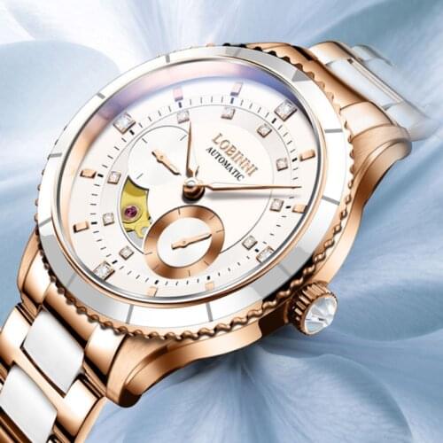 Lobinni Top Seagull Automatic Women Watch Luxury Brand Original Design Ladies Wrist Watch Stainless Steel Elegant женские часы