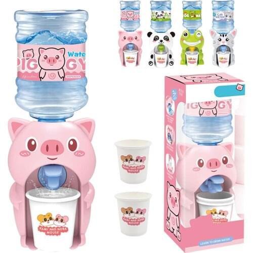 Mini Water Dispenser Voor Kinderen Cartoon Animals Leuke Koud/Warm Water Sap Melk Drinken Fontein Simulatie Toy Children Gift