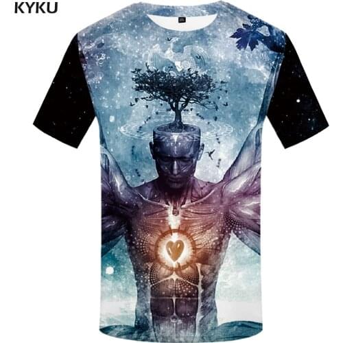 KYKU Heart T shirt Men Mummy Tshirts Casual Psychedelic Shirt Print Leisure T-shirts 3d Hilarious Anime Clothes Mens Clothing