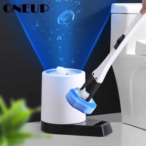 ONEUP Disposable Toilet Brush Set Replaceable Clean Brush Head For Toilet Home Long Handle Cleaning Tool WC Bathroom Accessories