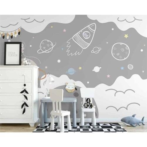 Beibehang mural wall papers home decor Custom Nordic minimalist universe starry sky space clouds childrens room background wall