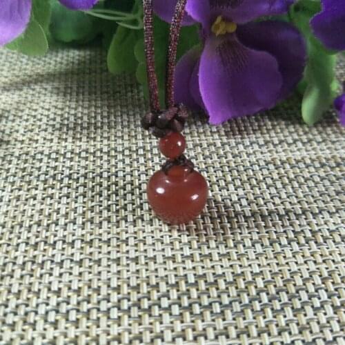 Natural Agate Gourd Bottle Jade Pendant Jewelry Lucky exorcise Evil Spirits Safety Auspicious Amulet Jade Pendant Fine Jewelry