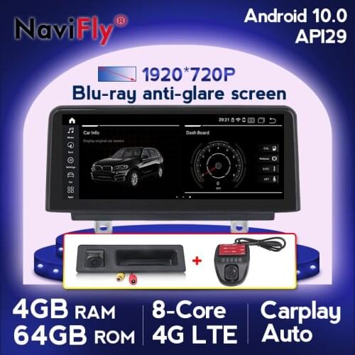 NaviFly! 4GB 64GB 8 Core 10.25" Android 10 Car Multimedia Player for BMW Series 1 3 4 F20 F21 F30 F31 F32 F33 F34 F36 NBT System