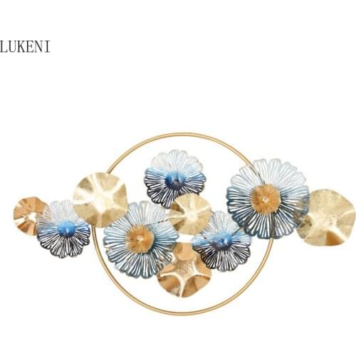 New Chinese Style Living Room Golden Wrought Iron Wall Decoration Restaurant Wall-mounted Creative Metal Window Decoration