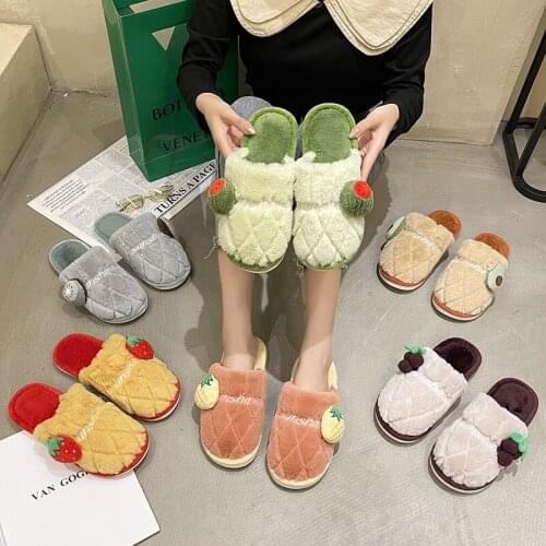 New cotton slippers three-dimensional cartoon fruit lovers home shoes cotton slippers