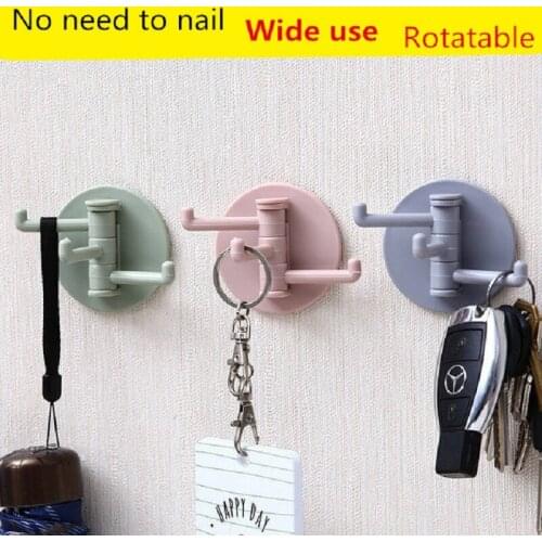 Selling Solid Color Free Punching Door Without Trace Nail Small Hook Clothes Hook Mounted Wall Hook Wall Hooks Decorative