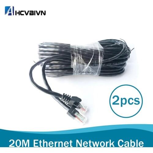 Value 2pcs 20M 65ft cat5 Ethernet Network Cable RJ45 Patch Outdoor Waterproof LAN Cable Wires For CCTV POE IP Camera System