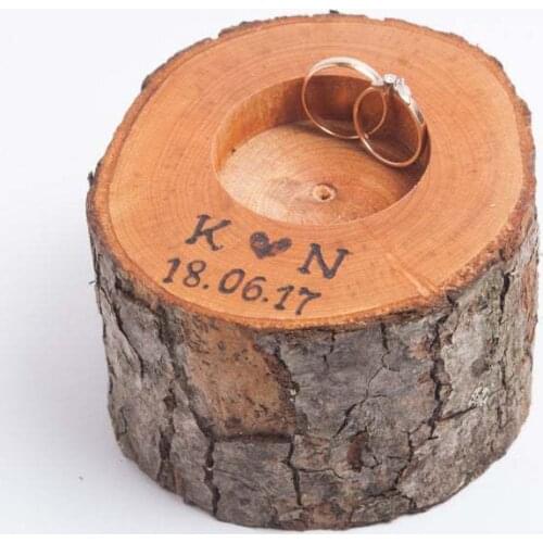 Wedding & Engagement Custom Ring Box Rustic Wedding Rustic Wedding Bearer Ring Pillow Custom Name Date Ring Holder Decor