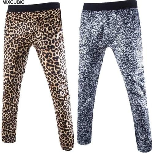 MIXCUBIC 2017 new spring Autumn Leopard printed pants men casual Leopard sweatpants for men pants men,M-XXL