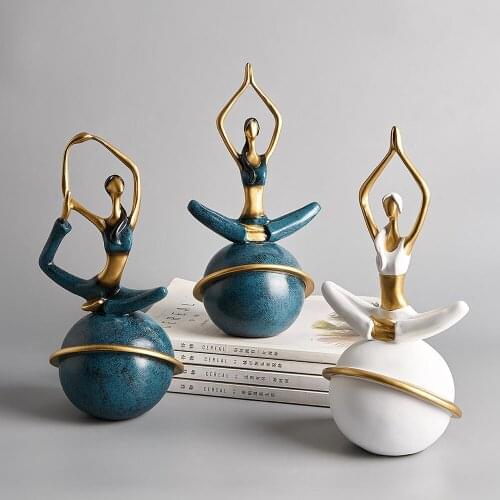 Yoga Girl Character Decoration Northern European Creative Home Ornament Drawing Room Office Birthday Decor Statue
